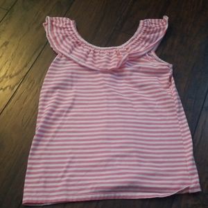Girls Pink and white striped shirt